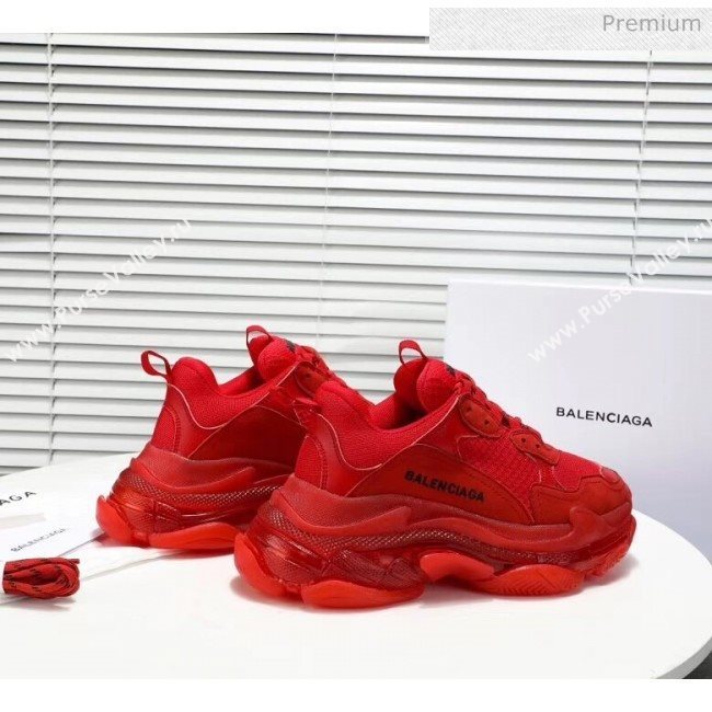 Balenciaga Triple S Clear Outsole Sneakers Red 2019 (HZ-0031701)