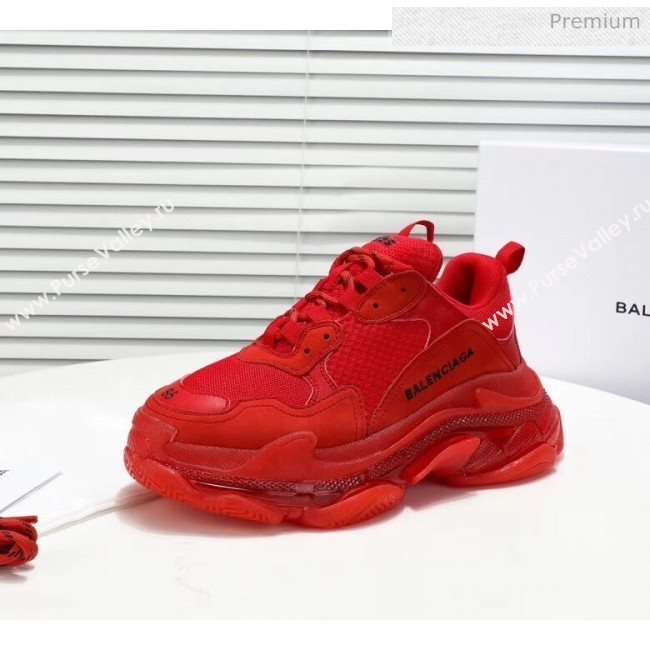 Balenciaga Triple S Clear Outsole Sneakers Red 2019 (HZ-0031701)