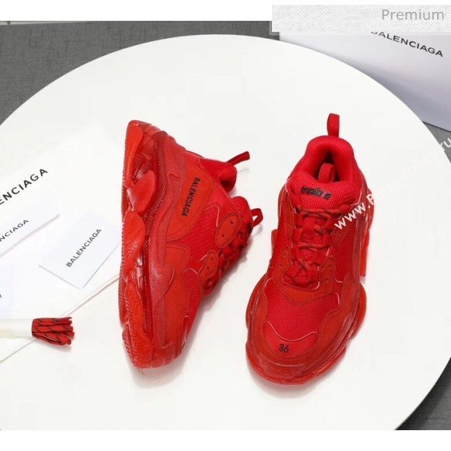 Balenciaga Triple S Clear Outsole Sneakers Red 2019 (HZ-0031701)