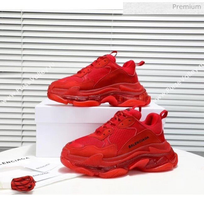Balenciaga Triple S Clear Outsole Sneakers Red 2019 (HZ-0031701)