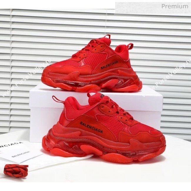 Balenciaga Triple S Clear Outsole Sneakers Red 2019 (HZ-0031701)