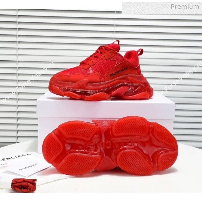 Balenciaga Triple S Clear Outsole Sneakers Red 2019 (HZ-0031701)