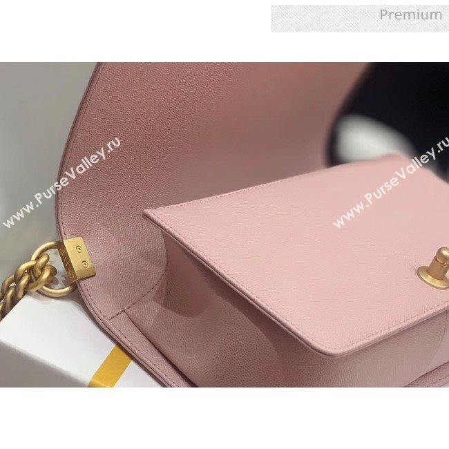 Chanel Quilted Origial Haas Caviar Leather Medium Boy Flap Bag Pink with Matte Gold Hardware(Top Quality) (MH-0031739)