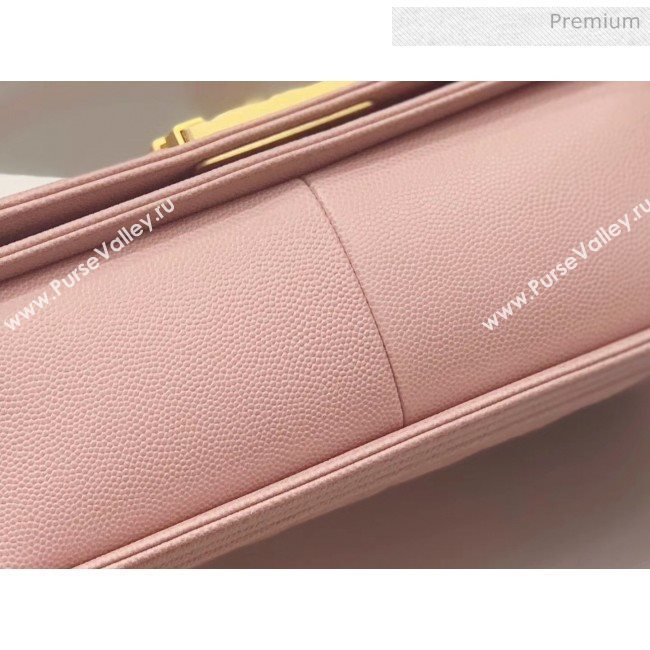 Chanel Quilted Origial Haas Caviar Leather Medium Boy Flap Bag Pink with Matte Gold Hardware(Top Quality) (MH-0031739)