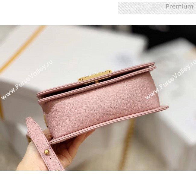 Chanel Quilted Origial Haas Caviar Leather Small Boy Flap Bag Pink with Matte Gold Hardware(Top Quality) (MH-0031738)