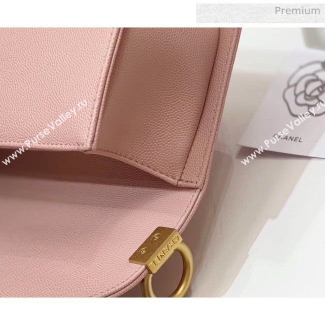 Chanel Quilted Origial Haas Caviar Leather Small Boy Flap Bag Pink with Matte Gold Hardware(Top Quality) (MH-0031738)