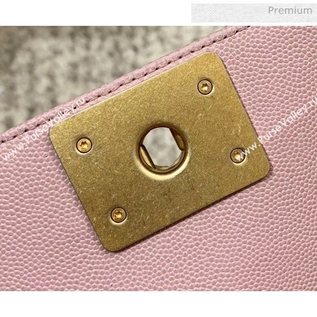 Chanel Quilted Origial Haas Caviar Leather Small Boy Flap Bag Pink with Matte Gold Hardware(Top Quality) (MH-0031738)