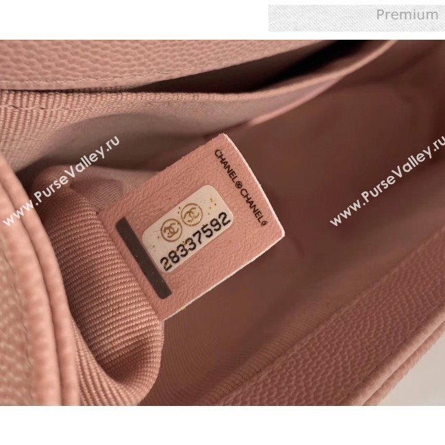 Chanel Quilted Origial Haas Caviar Leather Small Boy Flap Bag Pink with Matte Gold Hardware(Top Quality) (MH-0031738)