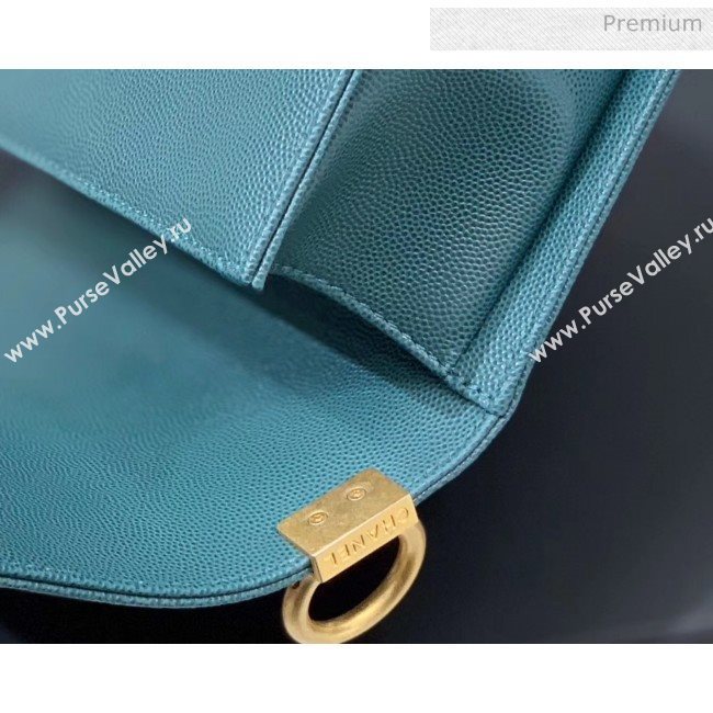 Chanel Quilted Origial Haas Caviar Leather Small Boy Flap Bag Peacock Blue with Matte Gold Hardware(Top Quality) (MH-0031741)