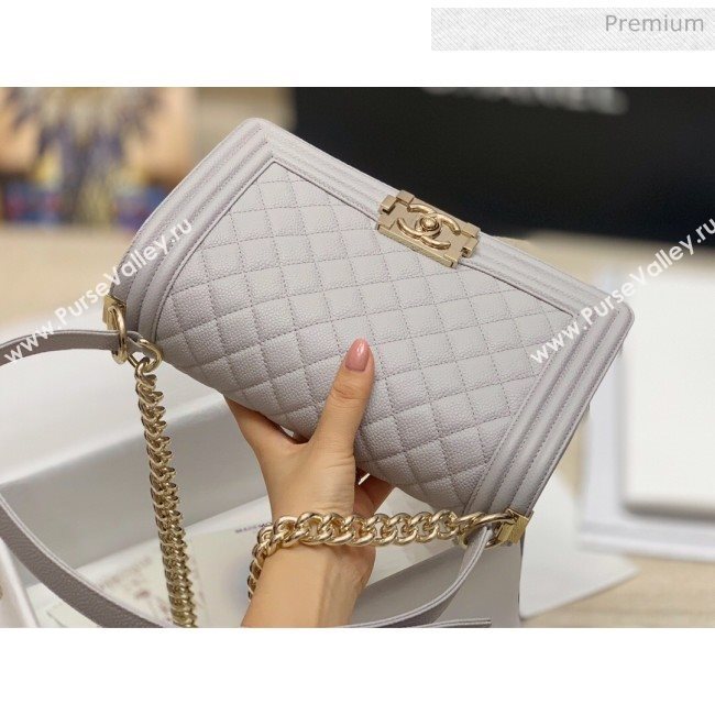 Chanel Quilted Origial Haas Big Caviar Leather Medium Boy Flap Bag Grey with Gold Hardware(Top Quality) (MH-0031723)