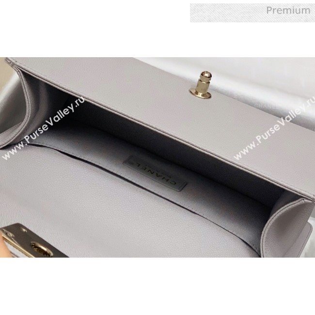 Chanel Quilted Origial Haas Big Caviar Leather Medium Boy Flap Bag Grey with Gold Hardware(Top Quality) (MH-0031723)