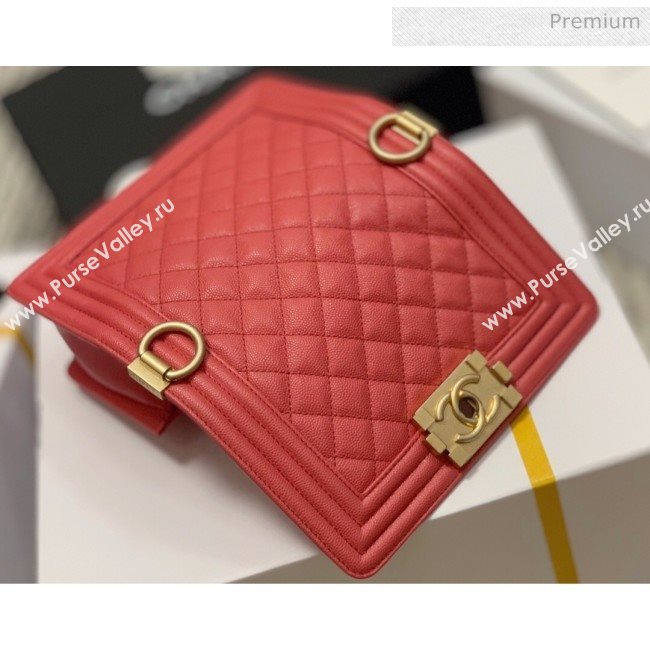 Chanel Quilted Origial Haas Caviar Leather Small Boy Flap Bag Peach with Matte Gold Hardware(Top Quality) (MH-0031746)