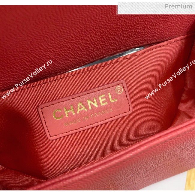 Chanel Quilted Origial Haas Caviar Leather Small Boy Flap Bag Peach with Matte Gold Hardware(Top Quality) (MH-0031746)
