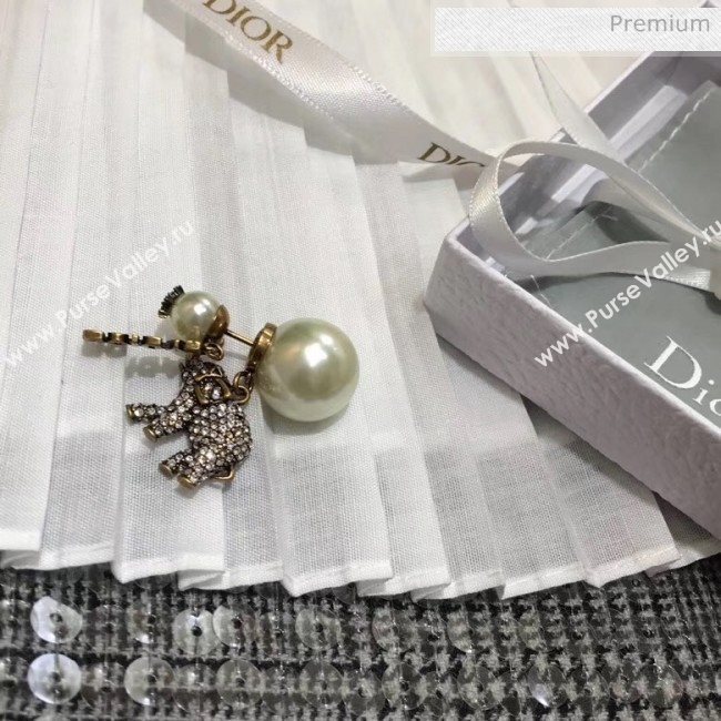 Dior JAdior Tribales Pearl Earrings With Crystal Giraffe 2020 (YF-20032102)
