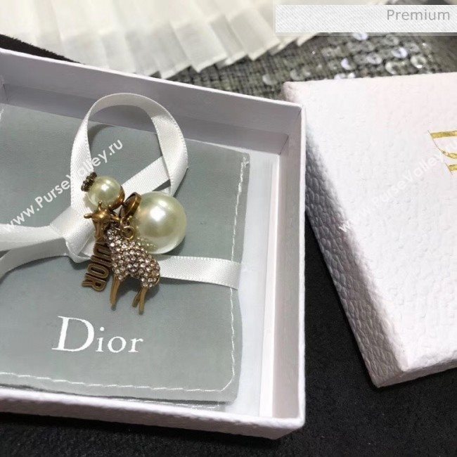 Dior JAdior Tribales Pearl Earrings With Crystal Giraffe 2020 (YF-20032102)