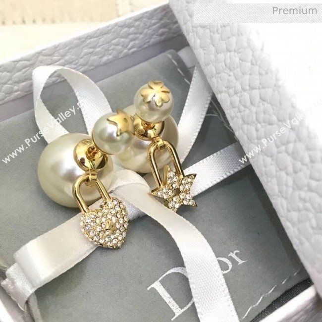 Dior Tribales Short Earrings With Crystal Lock and Star 2020 (YF-20032106)