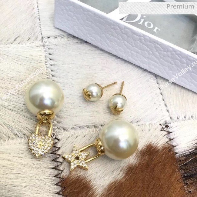 Dior Tribales Short Earrings With Crystal Lock and Star 2020 (YF-20032106)