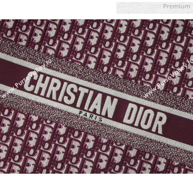 Dior Small Book Tote Embroidered Dior Oblique Canvas Burgundy 2019 (XXG-20031923)