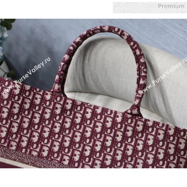 Dior Small Book Tote Embroidered Dior Oblique Canvas Burgundy 2019 (XXG-20031923)