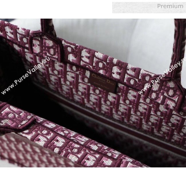 Dior Large Book Tote Embroidered Dior Oblique Canvas Burgundy 2019 (XXG-20031921)