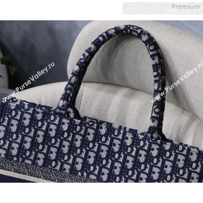 Dior Small Book Tote Embroidered Dior Oblique Canvas Blue 2019 (XXG-20031920)