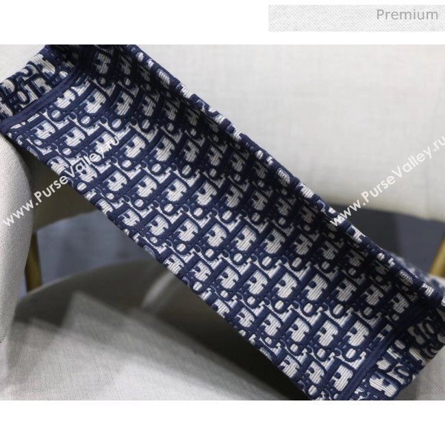 Dior Small Book Tote Embroidered Dior Oblique Canvas Blue 2019 (XXG-20031920)