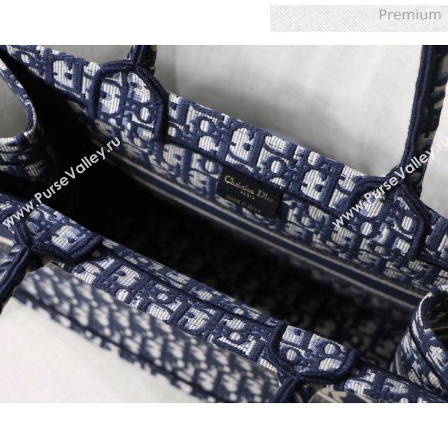 Dior Small Book Tote Embroidered Dior Oblique Canvas Blue 2019 (XXG-20031920)