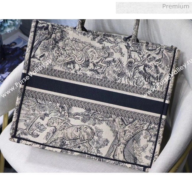 Dior Large Book Tote Bag in Tiger Embroidered Canvas 2019 (XXG-20031917)