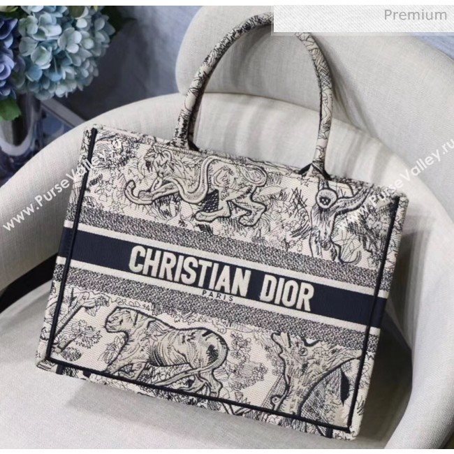 Dior Small Book Tote Bag in Tiger Embroidered Canvas 2019 (XXG-20031918)