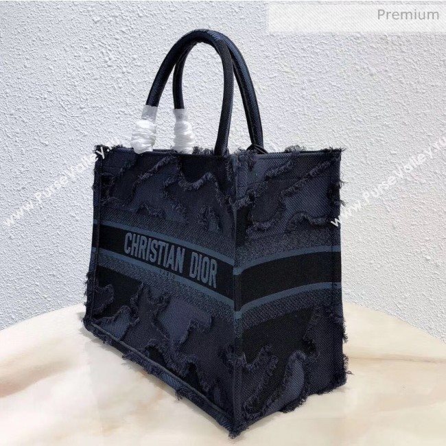 Dior Small Book Tote Camouflage Embroidered Canvas Bag Blue 2019 (XXG-20031926)
