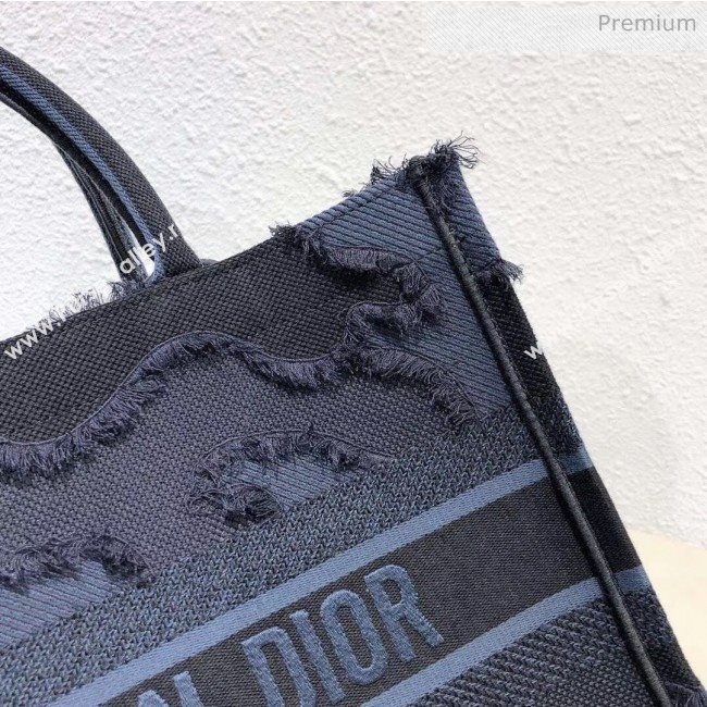 Dior Small Book Tote Camouflage Embroidered Canvas Bag Blue 2019 (XXG-20031926)