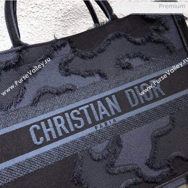 Dior Small Book Tote Camouflage Embroidered Canvas Bag Blue 2019 (XXG-20031926)