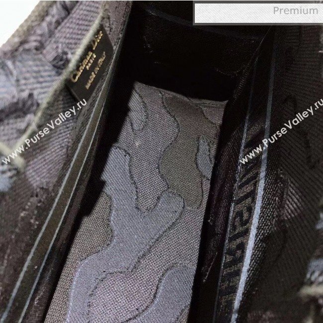 Dior Small Book Tote Camouflage Embroidered Canvas Bag Blue 2019 (XXG-20031926)