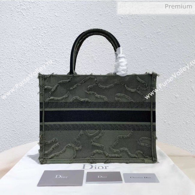 Dior Small Book Tote Camouflage Embroidered Canvas Bag Geen 2019 (XXG-20031927)