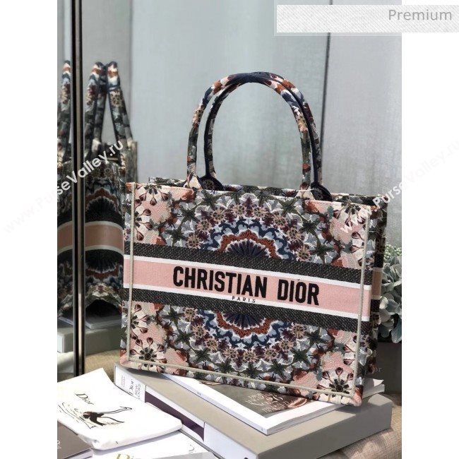 Dior Small Book Tote Bag in Houndstooth Embroidered Canvas 2019  (XXG-20031916)