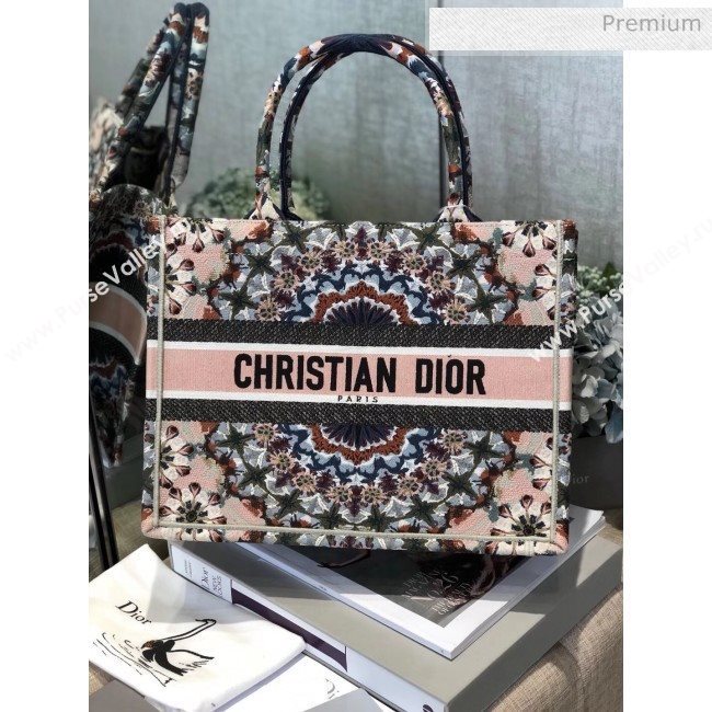 Dior Small Book Tote Bag in Houndstooth Embroidered Canvas 2019  (XXG-20031916)