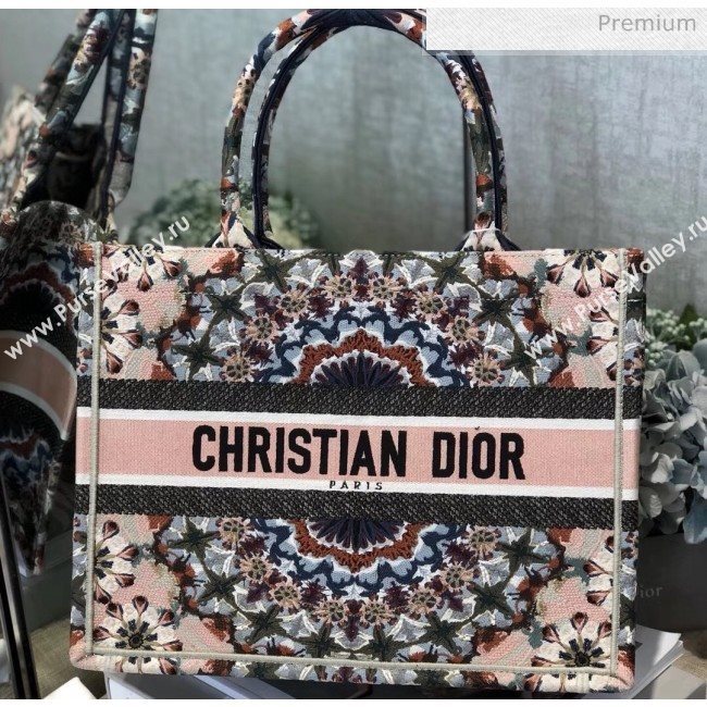 Dior Small Book Tote Bag in Houndstooth Embroidered Canvas 2019  (XXG-20031916)