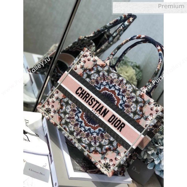 Dior Small Book Tote Bag in Houndstooth Embroidered Canvas 2019  (XXG-20031916)