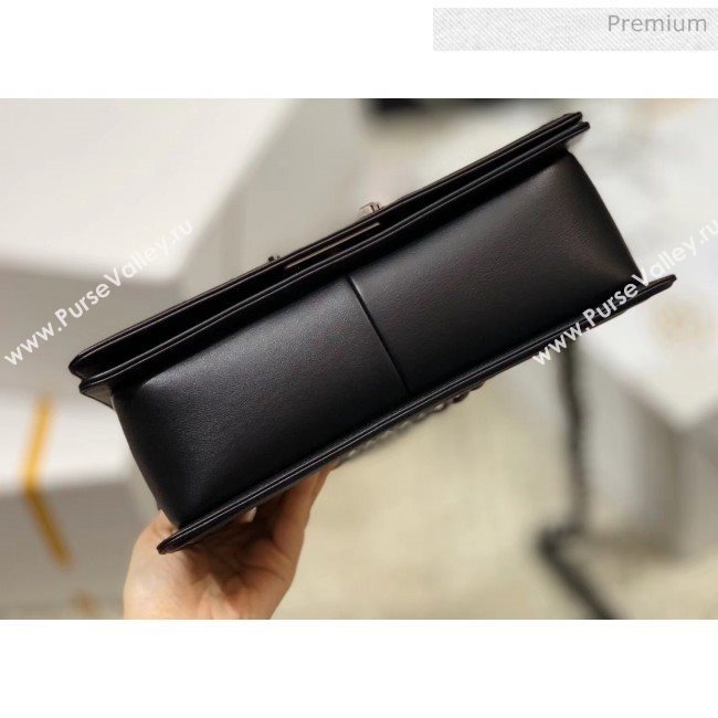 Chanel Chevron Baby Calfskin Medium Boy Flap Bag with Vintage Silver Hardware Black(Top Quality) (MH-20031614)