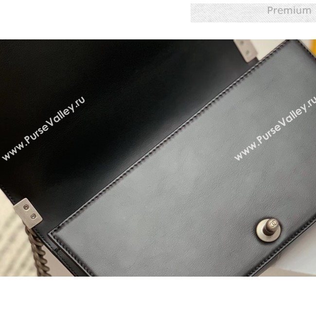 Chanel Quilted Baby Calfskin Medium Boy Flap Bag With Vintage Silver Hardware Black(Top Quality) (MH-20031616)