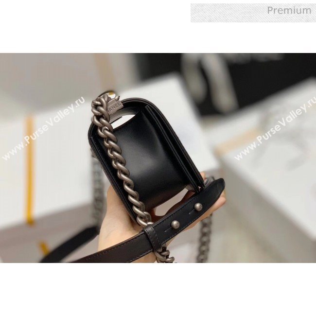 Chanel Quilted Baby Calfskin Small Boy Flap Bag With Vintage Silver Hardware Black(Top Quality) (MH-20031615)