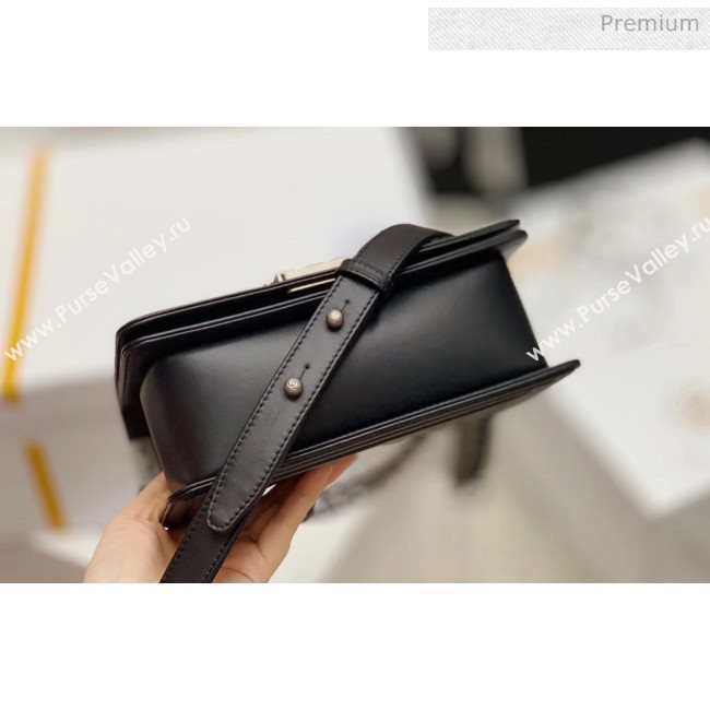 Chanel Quilted Baby Calfskin Small Boy Flap Bag With Vintage Silver Hardware Black(Top Quality) (MH-20031615)