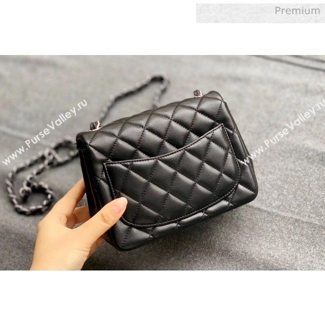 Chanel Quilted Lambskin Classic Mini Flap Bag Black With Silver Hardware(Top Quality) (MH-20031625)
