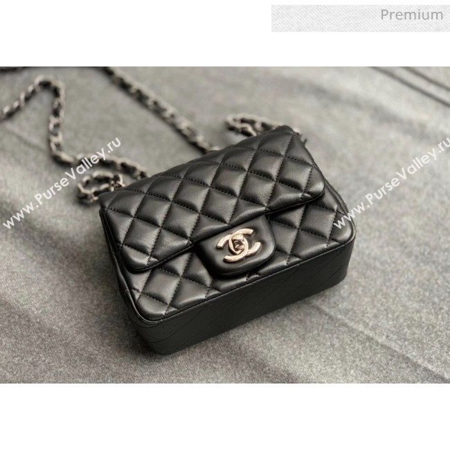 Chanel Quilted Lambskin Classic Mini Flap Bag Black With Silver Hardware(Top Quality) (MH-20031625)