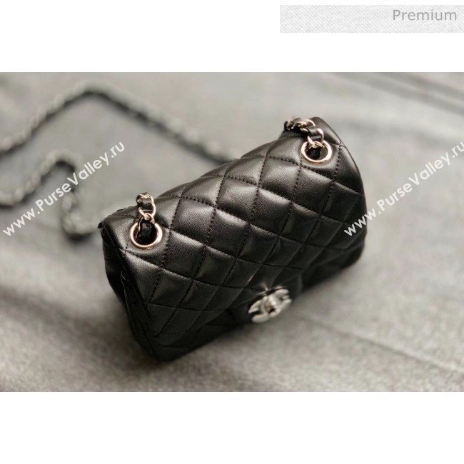 Chanel Quilted Lambskin Classic Mini Flap Bag Black With Silver Hardware(Top Quality) (MH-20031625)