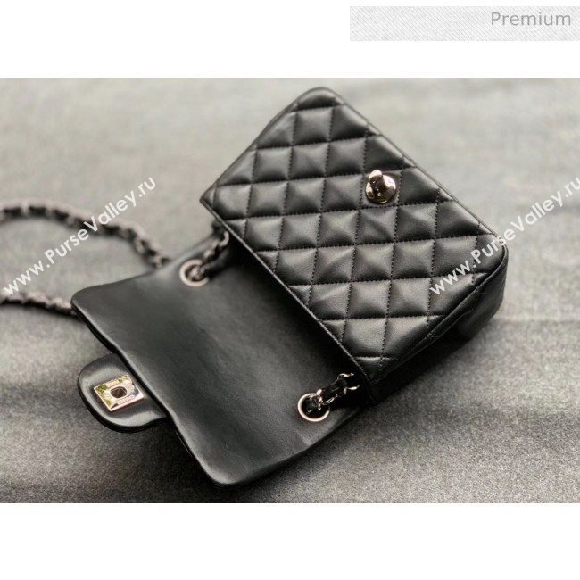 Chanel Quilted Lambskin Classic Mini Flap Bag Black With Silver Hardware(Top Quality) (MH-20031625)