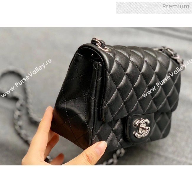 Chanel Quilted Lambskin Classic Mini Flap Bag Black With Silver Hardware(Top Quality) (MH-20031625)