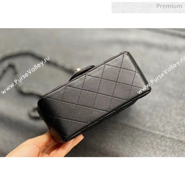 Chanel Quilted Lambskin Classic Mini Flap Bag Black With Silver Hardware(Top Quality) (MH-20031625)