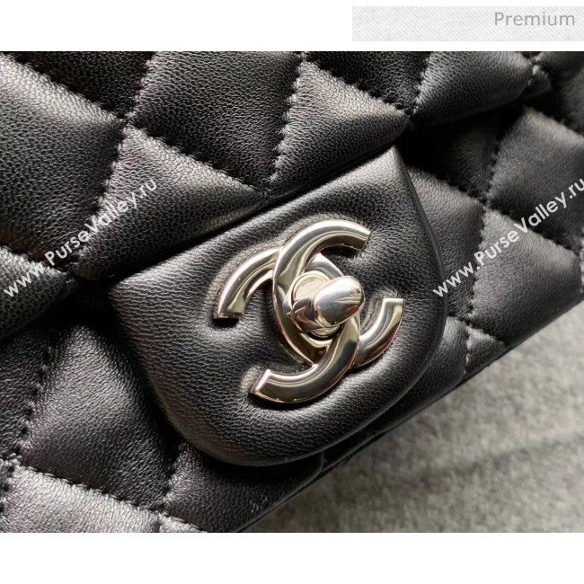 Chanel Quilted Lambskin Classic Mini Flap Bag Black With Silver Hardware(Top Quality) (MH-20031625)