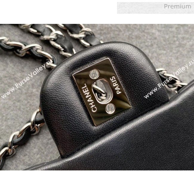 Chanel Quilted Lambskin Classic Mini Flap Bag Black With Silver Hardware(Top Quality) (MH-20031625)